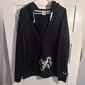 Under Armour Black Hoodie with White Logo Womens XL